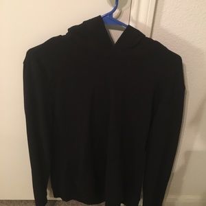 Plain black slim fit hoodie